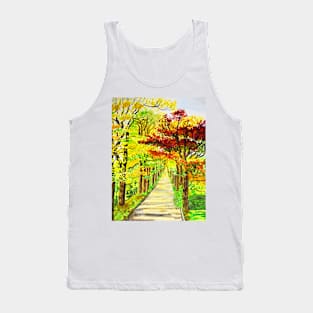 Autumn alley with red and yellow trees Tank Top